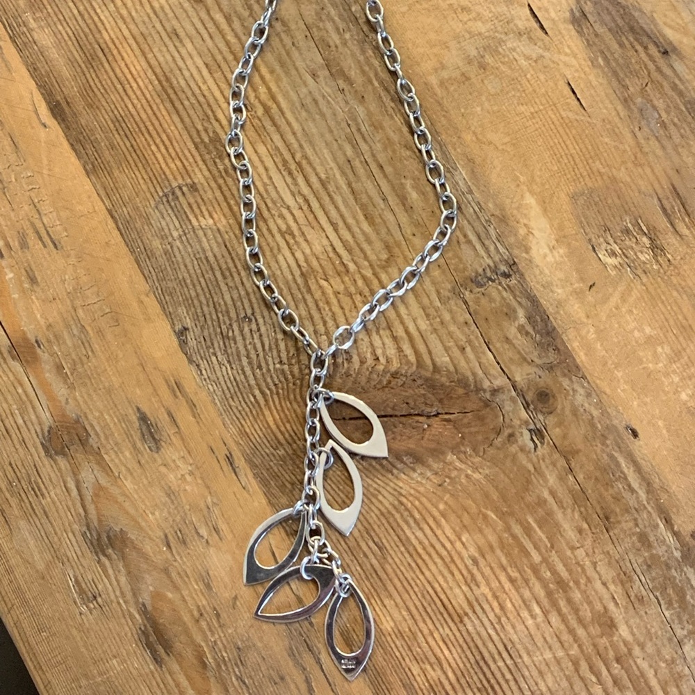Silver from Mexico.  Gorgeous 18” with 4” drop necklace